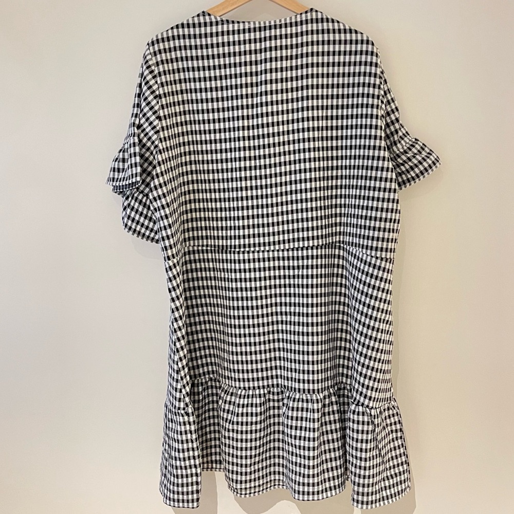 Gingham dress with ruffled hem and sleeves - Picture 6 of 6